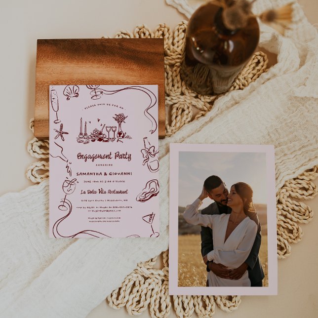 Invitación Doodle caprichoso | Partido de compromiso italiano (Subido por el creador)