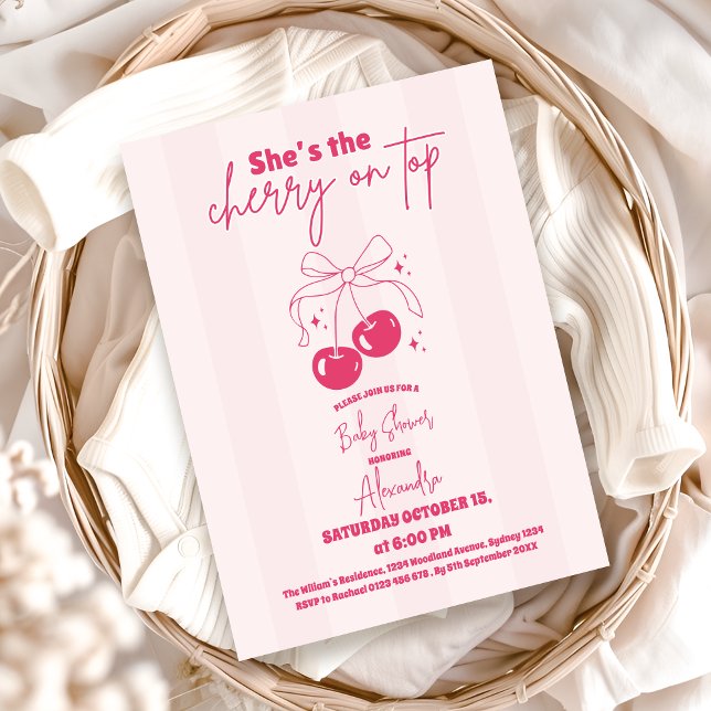 Invitación Doodle Cherry en Baby Shower superior (Subido por el creador)