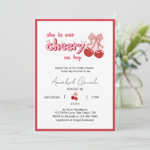 Invitación Doodle Coquette Cereza en la Parte Superior Fiesta