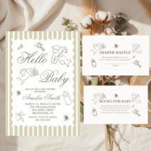 Doodle cupido género neutral Fiesta de bebé Verde