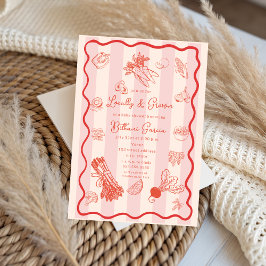 Invitación doodle de Baby Shower de mercado de granjeros loca