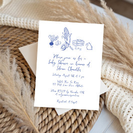 Invitación doodle de Baby Shower de mercado de granjeros loca