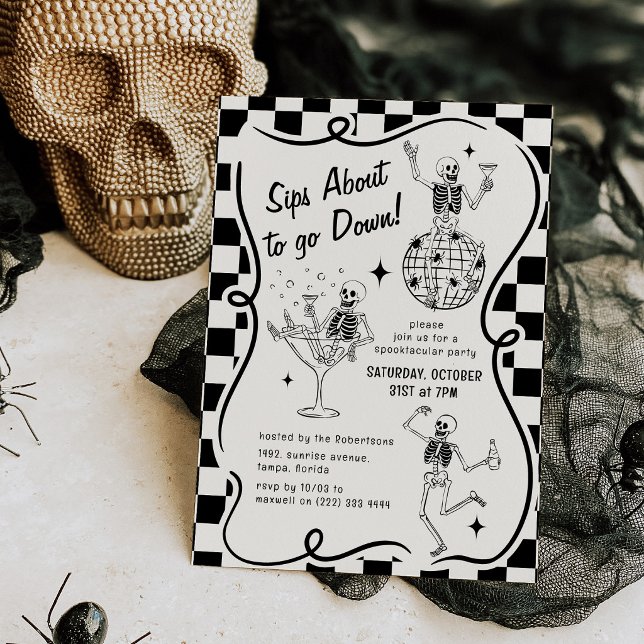 Invitación Doodle de Esqueletos 'Tragos a punto de bajar' Hal (Subido por el creador)