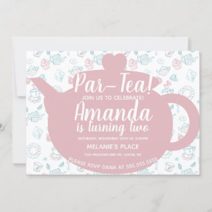 Invitación Doodle de Fiesta del Té Caprichoso