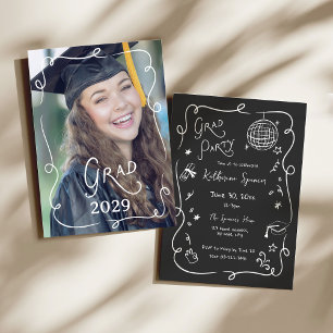 Invitación Doodle de Fotos de la Fiesta de Graduación Invitac