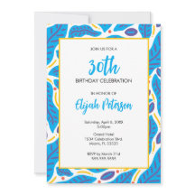 Doodle de hojas tropicales azules coloridas