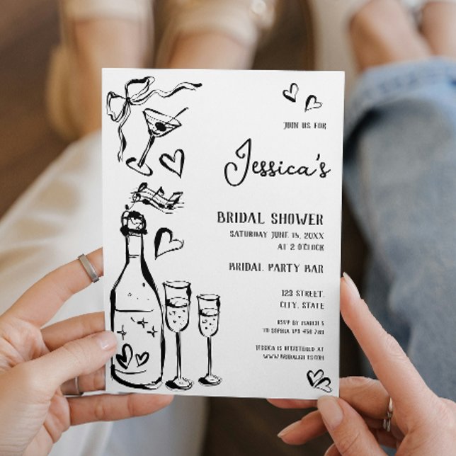 Invitación Doodle de mano dibujado ducha de novia barniz fran (Subido por el creador)