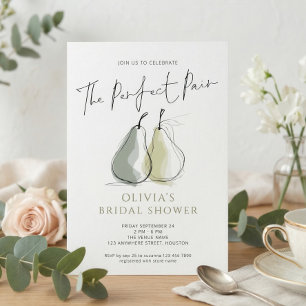 Invitación Doodle de Peras Pareja Perfecta  Despedida de Solt
