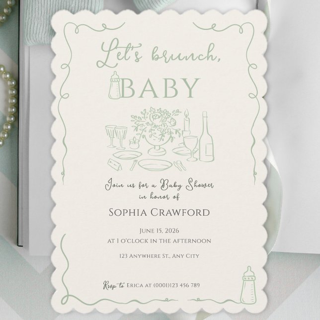 Invitación Doodle de Sabio Caprichoso Vamos a Brunch Baby Sho (Subido por el creador)