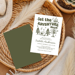 Invitación Doodle del pequeño campista aventura niño shower d