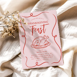 Invitación Doodle divertido gracias por dar un banquete