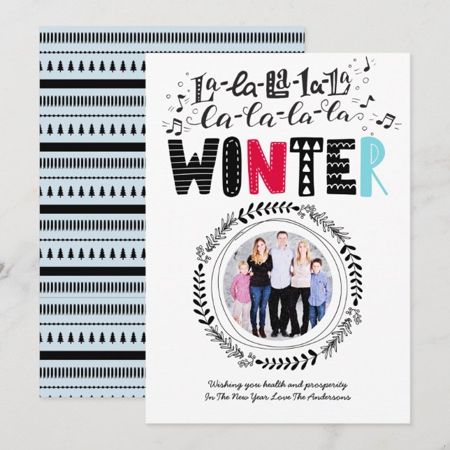 Invitación Doodle escandinavo moderno fotografía diversión de (Anverso / Reverso)