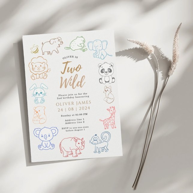 Invitación Doodle Fiesta Animales 2º cumpleaños (Subido por el creador)
