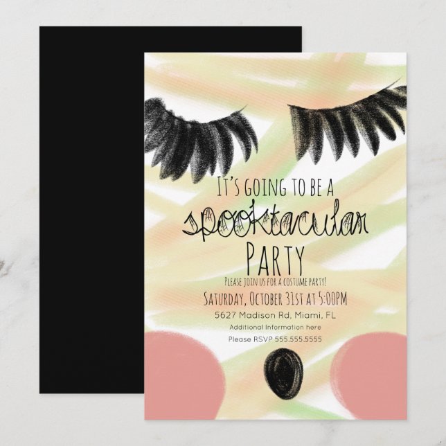 Invitación Doodle Fiesta de disfraces de momias de Halloween (Anverso / Reverso)