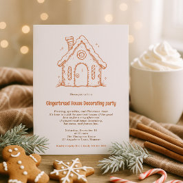 Invitación Doodle Gingerbread Navidades decorativos