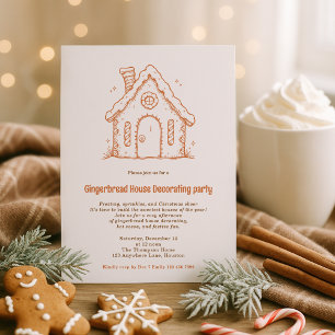 Invitación Doodle Gingerbread Navidades decorativos