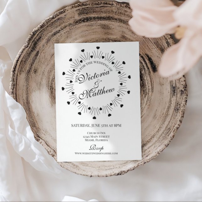 Invitación Doodle Hearts Frame Script Wedding (Subido por el creador)