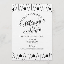 Invitación Doodle Hearts Frame Script Wedding