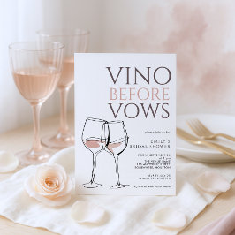 Invitación Doodle Illustration Vino Before Vows Bridal Shower