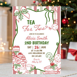 Invitación Doodle Manuscrito Cumpleaños Té de Navidad Para Do