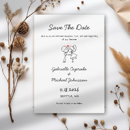 Invitación Doodle manuscrito de dibujo de mano Guardar la fec