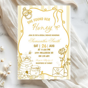 Invitación Doodle Manuscrito Ella Encontró Su Miel Nupcial