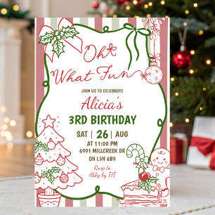 Invitación Doodle Manuscrito Navidad Qué Diversión Cumpleaños