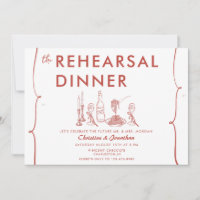 Doodle moderno | Comida italiana | Cena de ensayo