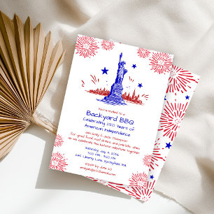 Invitación Doodle Patriótico Fiesta del Día de la Independenc
