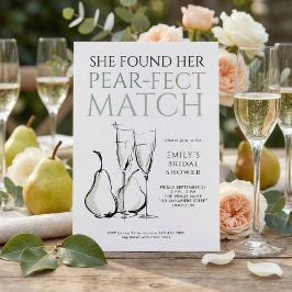 Invitación Doodle Pear-fect Match Bridal Shower