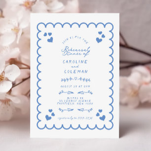 Invitación Doodle retro Wave Ensayo manuscrito Cena