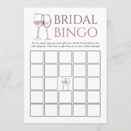 Invitación Doodle Wine Bingo Bridal Shower Game card