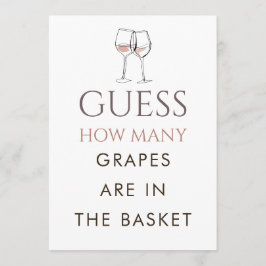 Invitación Doodle Wine Guess How Many Game Bridal Shower Card
