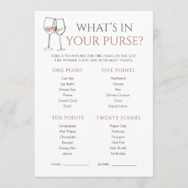 Invitación Doodle Wine Whats in Purse Bridal Shower Game