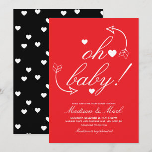 Invitación Doodles Corazones Flotantes Baby Shower