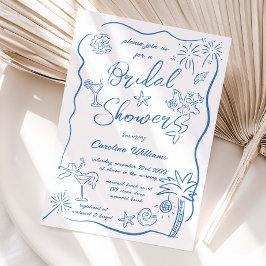 Invitación Doodles dibujados a mano Dibujando ducha de novia 