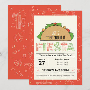 Invitación Doodles mexicanos Taco Clip Art Taco Fiesta Fiesta