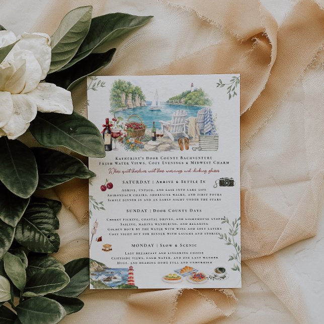 Invitación Door County Bachelorette Weekend Itinerary  (Subido por el creador)