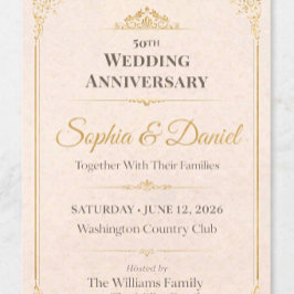 Invitación dorada de 50º aniversario