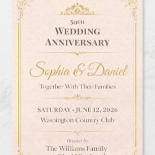 Invitación dorada de 50º aniversario