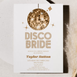 Invitación Dorada Disco Ball Disco Bridal Bridal Shower