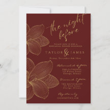 Invitación dorada floral al invierno