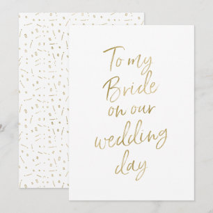 Invitación Dorado "A mi esposa el día de nuestra boda"