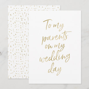 Invitación Dorado "A mis padres el día de mi boda"