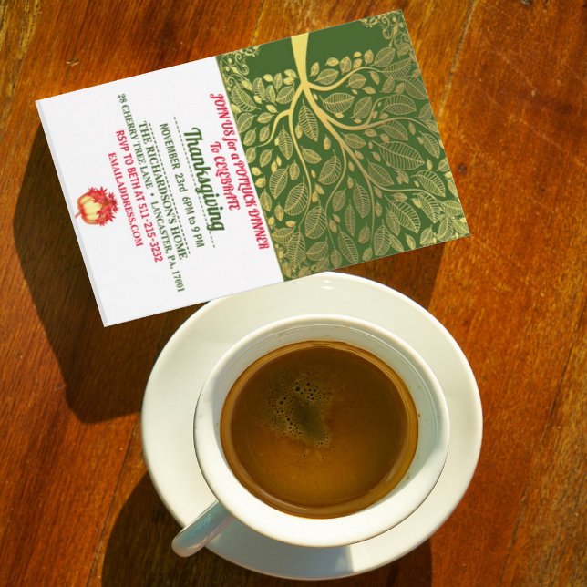 Invitación Dorado Árbol De La Vida Caída Calabaza De Acción D (Subido por el creador)