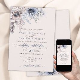 Invitación Dorado beige azul turquesa