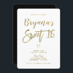 Invitación Dorado blanco y negro moderno Moda mínima dulce 16<br><div class="desc">Personalizar para cualquier evento</div>
