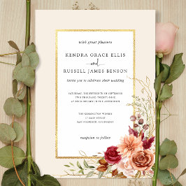 Invitación Dorado Fall Terracotta Floral