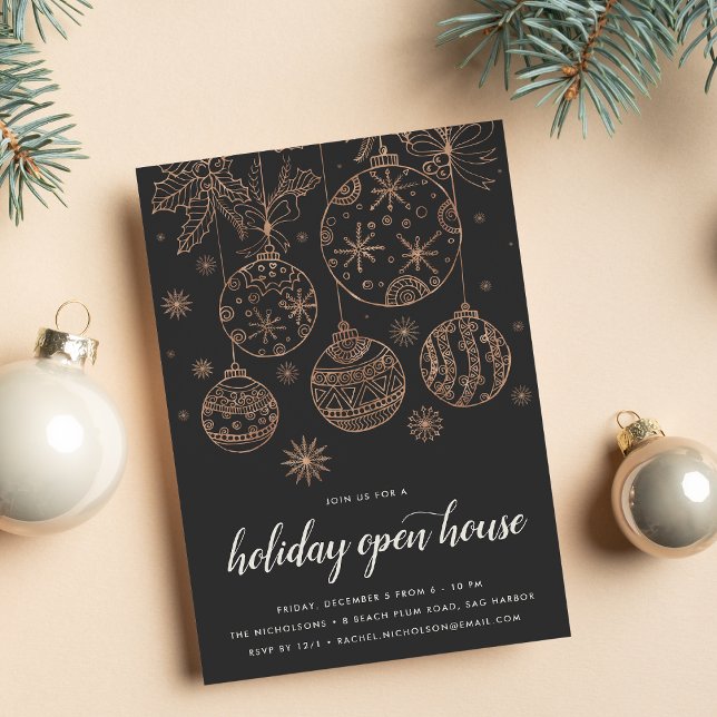 Invitación Dorado | Fiesta de Holiday Open House (Subido por el creador)