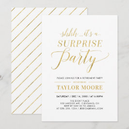 Invitación Dorado | Fiesta de Jubilación Simple Moderno de So